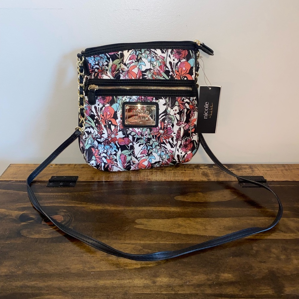 Nicole by Nicole Miller Floral Crossbody Purse NWT